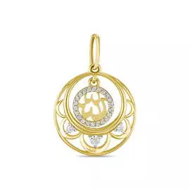 Золотая подвеска c фианитами