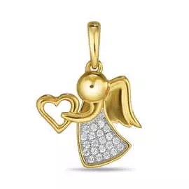 Золотая Подвеска c фианитами