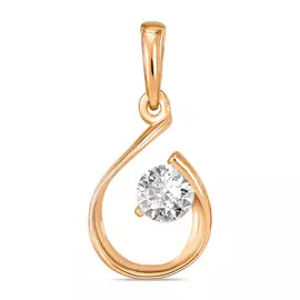 Золотая подвеска c фианитом