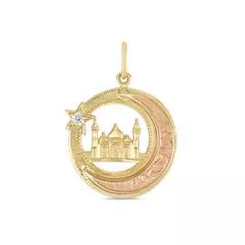 Золотая подвеска c фианитом