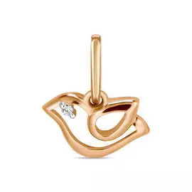 Золотая подвеска c фианитами