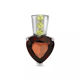 Золотая подвеска c гранатом и сапфирами