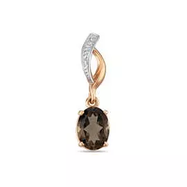 Золотая подвеска c кварцем и фианитами