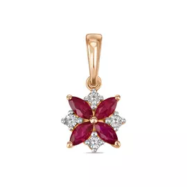 Золотая подвеска c рубинами