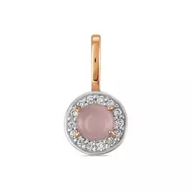 Золотая подвеска c стеклом и фианитами