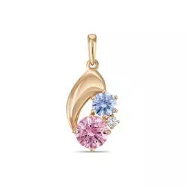 Золотая подвеска c сваровски