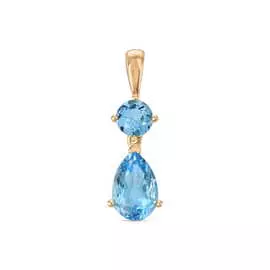 Золотая подвеска c топазом
