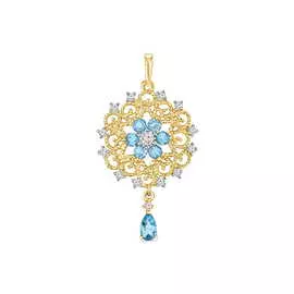 Золотая подвеска c топазом