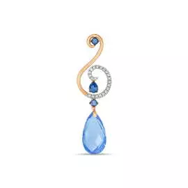 Золотая подвеска c топазом и бриллиантами