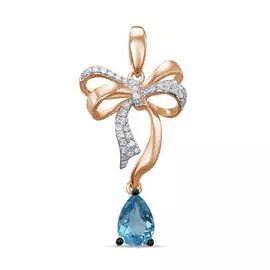 Золотая Подвеска c топазом и бриллиантами