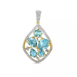 Золотая подвеска c топазом и бриллиантами