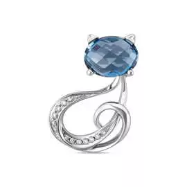 Золотая подвеска c топазом и бриллиантами