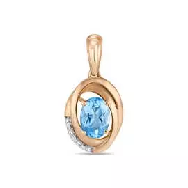 Золотая Подвеска c топазом и бриллиантами