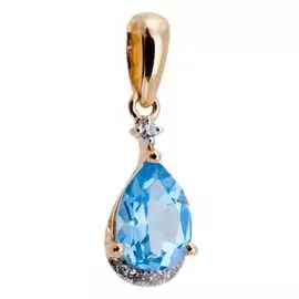 Золотая подвеска c топазом и бриллиантами