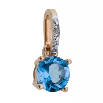 Золотая Подвеска c топазом и бриллиантом