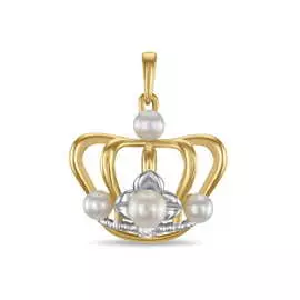 Золотая Подвеска c топазом и жемчугом