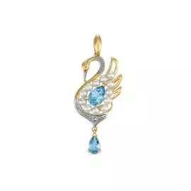 Золотая Подвеска c топазом и жемчугом