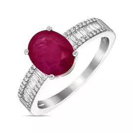 Золотое Кольцо c бриллиантами и рубином