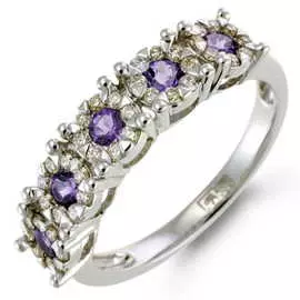 Золотое Кольцо c аметистами и бриллиантами