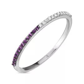 Золотое кольцо c аметистами и бриллиантами