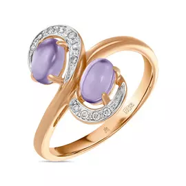 Золотое Кольцо c аметистами и бриллиантами