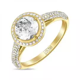 Золотое кольцо c аметистом и бриллиантами