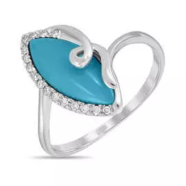 Золотое кольцо c бирюзой и бриллиантами