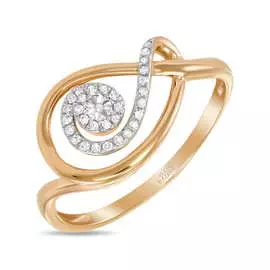 Золотое кольцо c бриллиантами