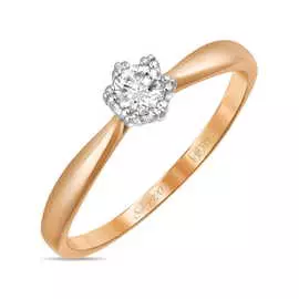 Золотое кольцо c бриллиантом