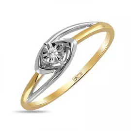 Золотое кольцо c бриллиантом