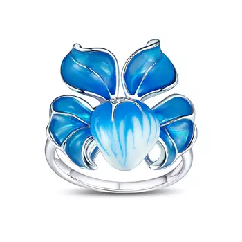 Золотое Кольцо c бриллиантами и эмалью