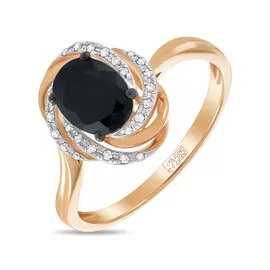 Золотое Кольцо c бриллиантами и цветными сапфирами