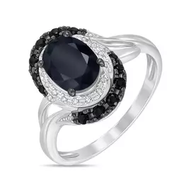 Золотое Кольцо c бриллиантами и цветными сапфирами