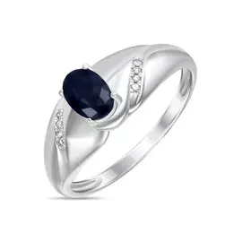 Золотое Кольцо c бриллиантами и цветными сапфирами