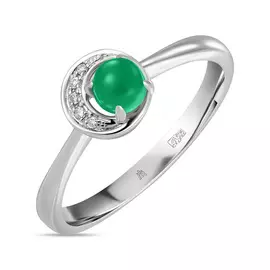 Золотое кольцо c бриллиантами и изумрудом