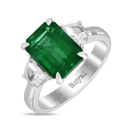 Золотое Кольцо c бриллиантами и изумрудом