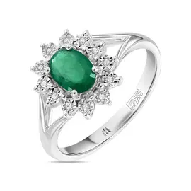 Золотое Кольцо c бриллиантами и изумрудом