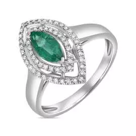 Золотое Кольцо c бриллиантами и изумрудом