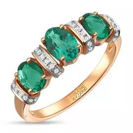 Золотое Кольцо c бриллиантами и наноситалами