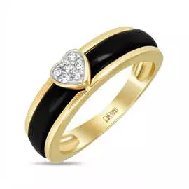 Золотое Кольцо c бриллиантами и ониксом