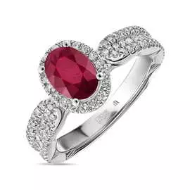 Золотое Кольцо c бриллиантами и рубином