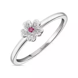 Золотое Кольцо c бриллиантами и рубином