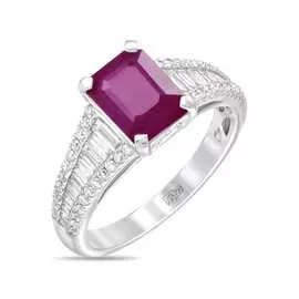 Золотое Кольцо c бриллиантами и рубином