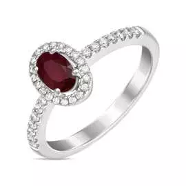 Золотое кольцо c бриллиантами и рубином