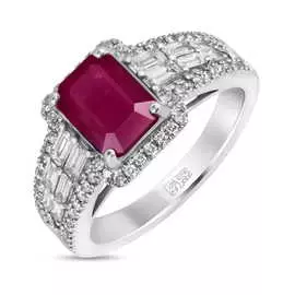 Золотое Кольцо c бриллиантами и рубином