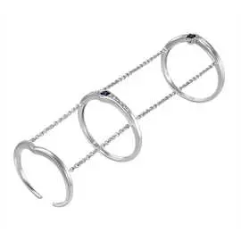 Золотое кольцо c бриллиантами и сапфирами