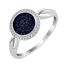 Золотое Кольцо c бриллиантами и сапфирами