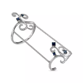 Золотое кольцо c бриллиантами и сапфирами