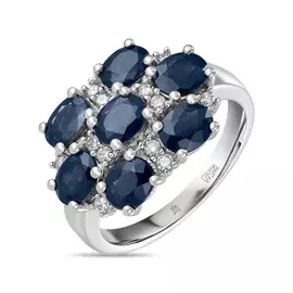 Золотое Кольцо c бриллиантами и сапфирами