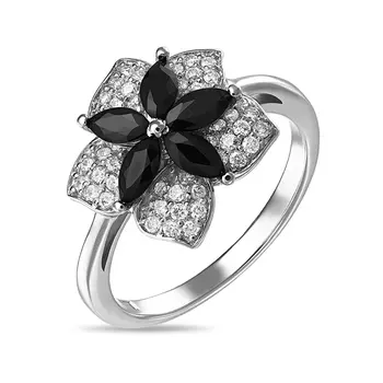 Золотое Кольцо c бриллиантами и сапфирами